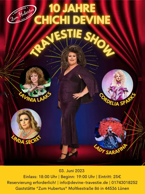 Travestie Show am 03.06.2023 • 19 Uhr • Eintritt 25 Euro