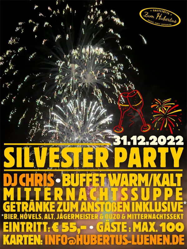 Silvester Party am 31.12.2022 mit DJ Chris